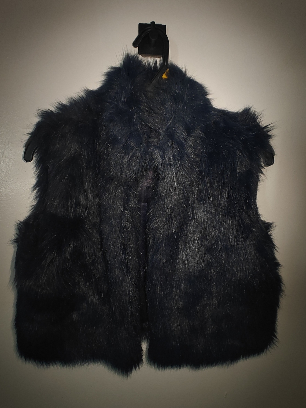 attention Deep Navy Faux Fur Vest